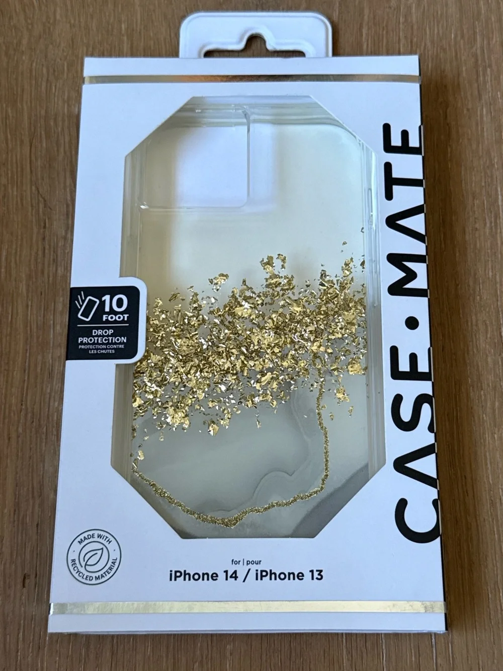 New Case-Mate Clear Case with Gold Foil Marble for iPhone 14 or iPhone 13 case